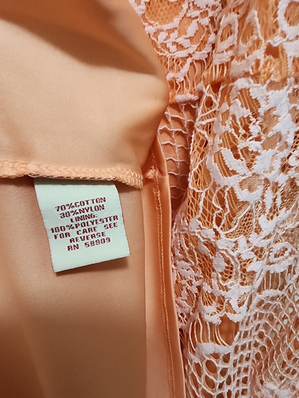 Reba Peach Lace Overlay Maxi Dress Size Medium Boho Sleeveless - Picture 10 of 12